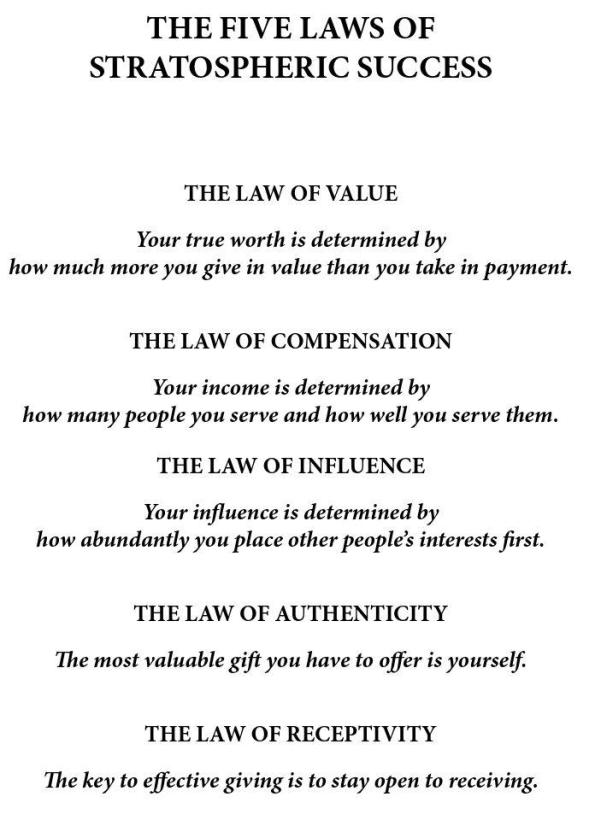 THE FIVE LAWS OF STRATOSPHERIC SUCCESS