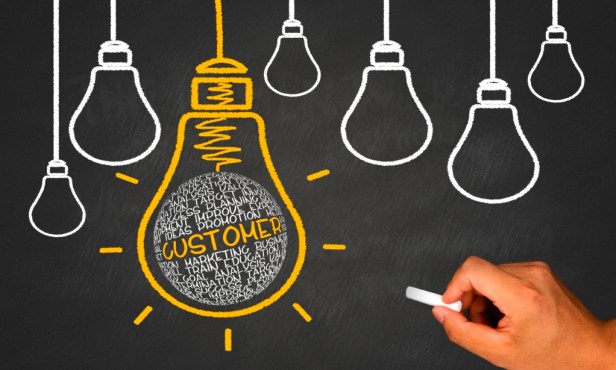 customer concept shown in light bulb