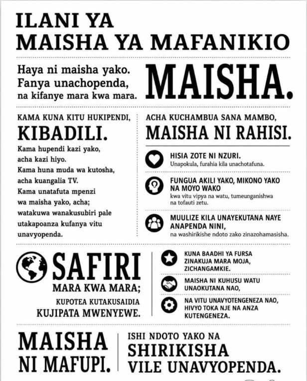 Kama Unataka Mafanikio Makubwa, Ishi Kwa Hii&nbsp;ILANI.